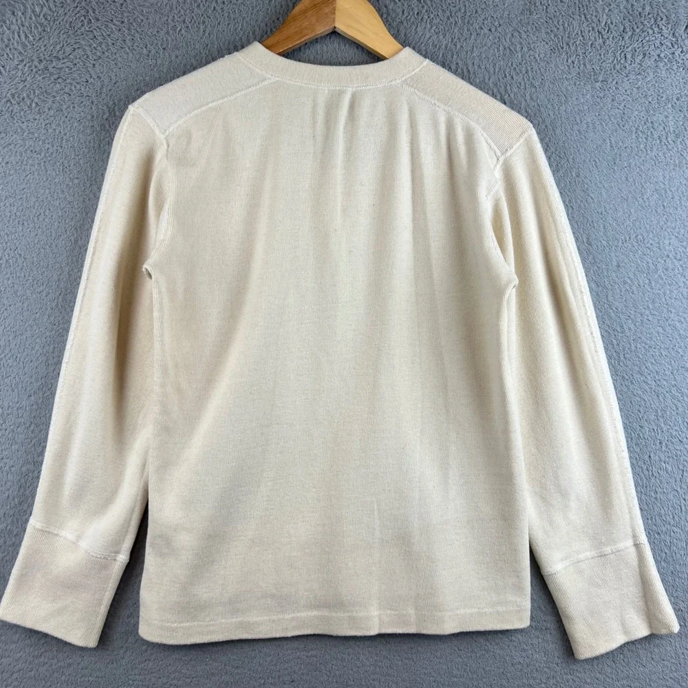 Vintage 1951 US Army M-1950 Winter Undershirt Henley Wool Cotton Cream Small